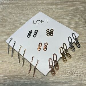 NWT Loft chain stud earring set
